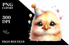 Baby Bird with Party Hat PNG Product Image 1