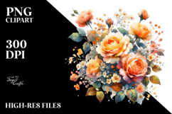 Colorful Orange Roses | Clipart Product Image 2