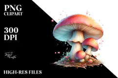 Glossy Wooden Stained Mushroom, PNG Product Image 2