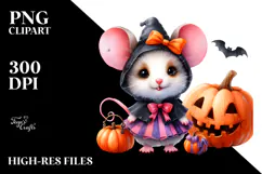 Watercolor Cute Baby Mouse Clipart Product Image 2