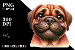Cute Bullmastiff, Watercolor PNG Product Image 2