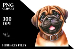 Cute Bullmastiff Watercolor PNG Product Image 2