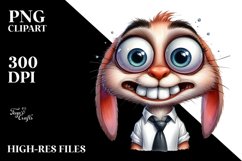 Funny Watercolor Rabbit Clipart Product Image 3