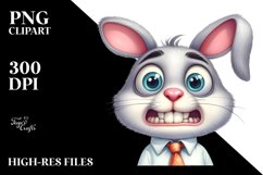 Funny Watercolor Rabbit Clipart Product Image 1