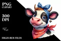 Cow Cow Portrait with Bandana and Bow Product Image 3