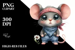Baby Mouse with Bandana | Sublimation | Clipart Product Image 1