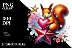 Colorful Adorned Squirrel Holding Heart Product Image 2