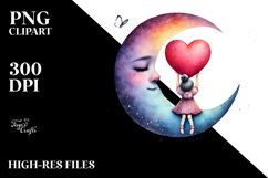 Colorful Pastel Moon with Heart Product Image 2