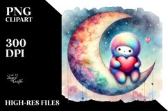 Colorful Heart with Moon and Star PNG Product Image 2