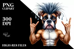 Rockstar Boxer Punk Haircut Clipart Product Image 3