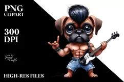 Rockstar Boxer Punk Haircut Clipart Product Image 3