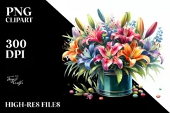 Vibrant Colorful Lily | Sublimation | Clipart Product Image 3