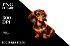 Watercolor Dachshund Beach Clipart Product Image 2