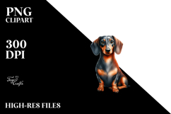 Watercolor Dachshund Beach Clipart Product Image 2