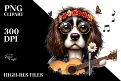 English Springer Punk Flower Clipart Product Image 1