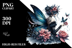 Gothic Fairy on Flower PNG Product Image 2