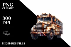 Vintage Rusted Bus Summer Sticker Flower Confetti | Product Image 1