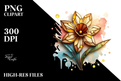 Abstract Stained Daffodil | Sublimation | Clipart Product Image 2