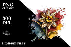 Abstract Stained Daffodil | Sublimation | Clipart Product Image 2