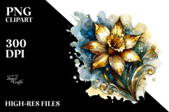 Abstract Stained Daffodil | Sublimation | Clipart Product Image 2