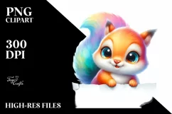 Colorful Baby Squirrel Smiling | Sublimation | Clipart Product Image 3