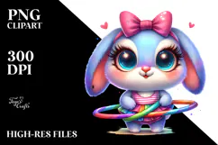 Goofy Baby Bunny with Hula Hoop PNG Product Image 2