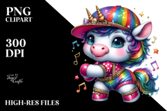 colorful Baby Unicorn in Boogie-Woogie Dancer Attire Product Image 2