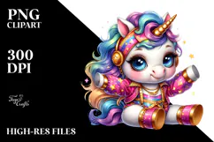 colorful Baby Unicorn in Boogie-Woogie Dancer Attire Product Image 2