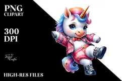 colorful Baby Unicorn in Boogie-Woogie Dancer Attire Product Image 2