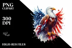 Detailed Patriotic Bald Eagle USA Colors Product Image 1
