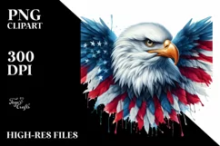 Detailed Patriotic Bald Eagle USA Colors Product Image 3