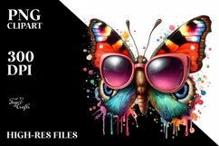 Quirky Colorful Butterfly Sunglasses Vibrant Paint Splashes Product Image 3
