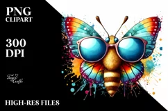 Vibrant Butterfly Quirky Colorful Clipart Product Image 3