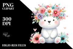 Cute Flower Crown Polar Bear, 20 oz Tumbler Product Image 2