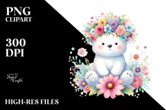 Pastel Polar Bear Crown | Sublimation | Clipart Product Image 2