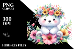 Cute Flower Crown Polar Bear, 20 oz Tumbler Product Image 2