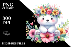 Pastel Polar Bear Crown | Sublimation | Clipart Product Image 2