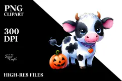 Cute Baby Halloween Cow PNG Product Image 2