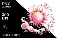Whimsical Pinkish Sun PNG Product Image 2