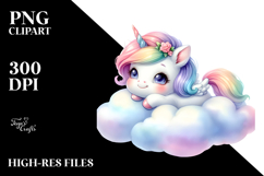 Baby Unicorn Dancing on a Starbeam Clipart Product Image 2