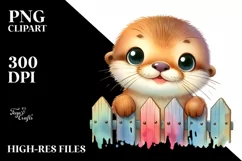 Colorful Baby Otter Clipart Product Image 3