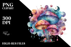 Colorful Magical Mushroom Clipart Product Image 2