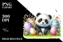 Whimsical Easter Panda with Eggs PNG Product Image 2