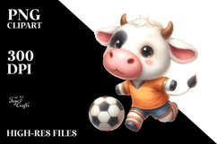 Cute Baby Cow Playing Handball in Style Product Image 1