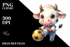 Cute Baby Cow Playing Handball in Style Product Image 1