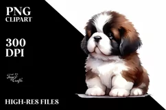 Watercolor Baby Saint Bernard PNG Product Image 1
