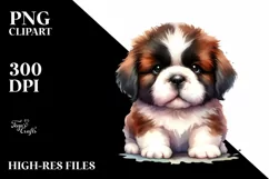 Watercolor Baby Saint Bernard PNG Product Image 3