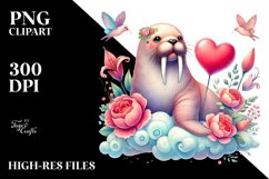 Colorful Adorned Walrus Holding Heart Product Image 2