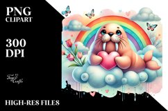 Colorful Adorned Walrus Holding Heart Product Image 2