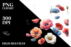 Watercolor Flowers USA Collors | Abstract Clipart Product Image 3